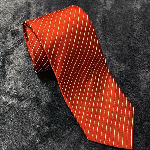 Vintage Men's Donald J Trump Signature Collection Red Striped Necktie - Picture 1 of 10